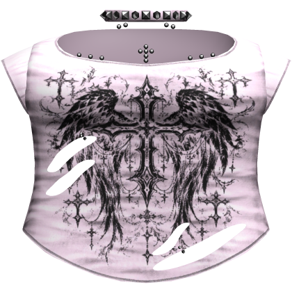 Y2k Pink Emo Ripped Shirt /w Choker