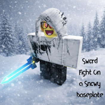 Sword fight on a snowy baseplate