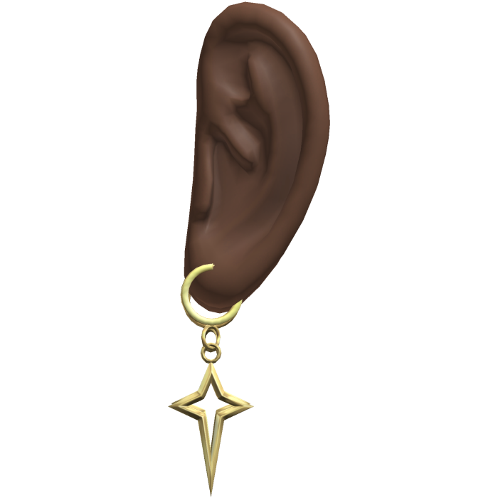 Y2K Gold Cross Earrings Ears