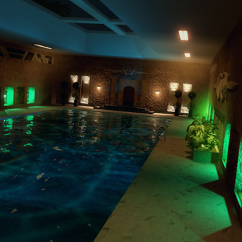 Inside pool