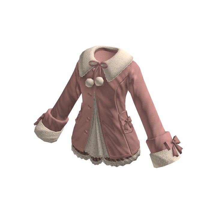 Jacket with Contrast Collar (Pink)
