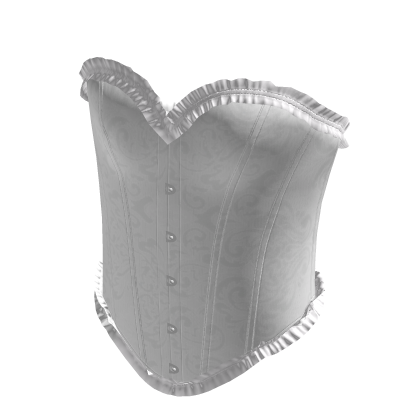 White ruffle lace corset top in silk - DRESSX thumbnail