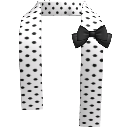 🐾 cute white black scarf tweencore bow polka dots