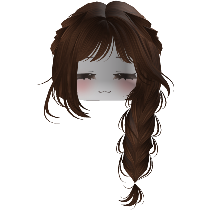Cute Y2K emo hair adorable braids curls (Brown) Roblox item
