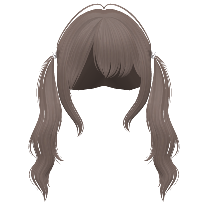 Cute Light Brown messy Pigtails w/ hair tie Roblox item
