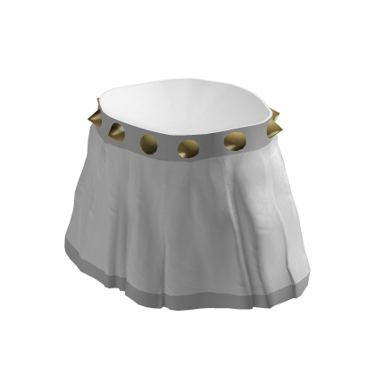 Cute White Goth Pleated Skirt