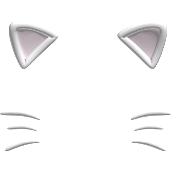Cute Kawaii Cat Ears in White and Pink