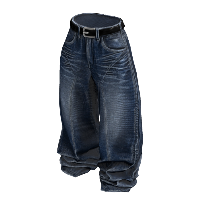 Blue Classic Baggy Denim Jeans