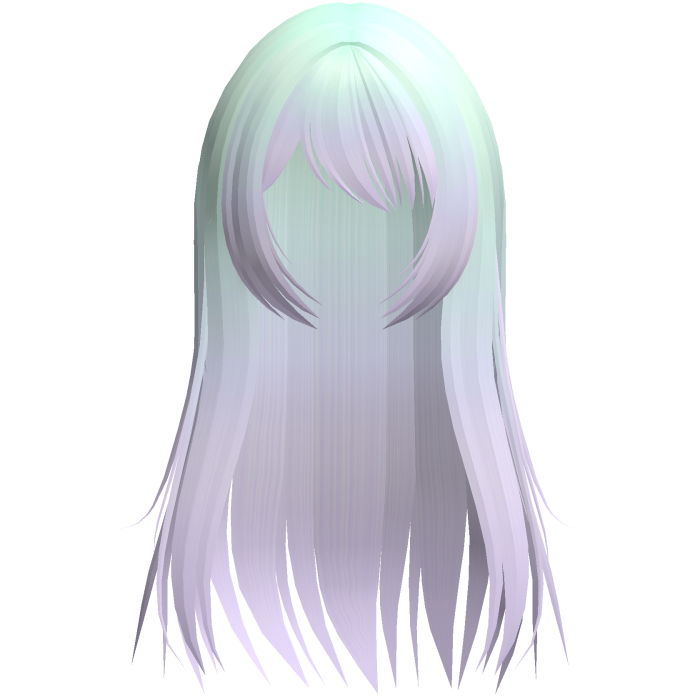cute long emo hair w side bang green purple ombre