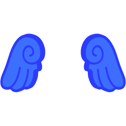 ♡ Cute Chibi Glowing Angel Wings in Dark Blue