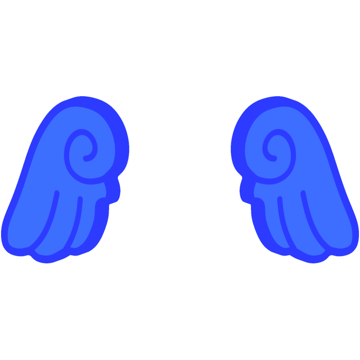 ♡ Cute Chibi Glowing Angel Wings in Dark Blue