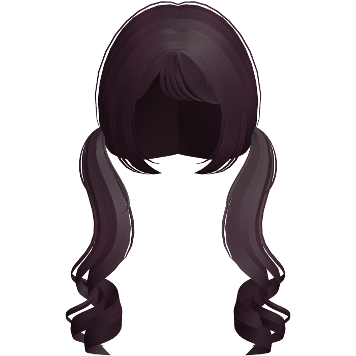 ♡ : cute long curly pigtails in wine