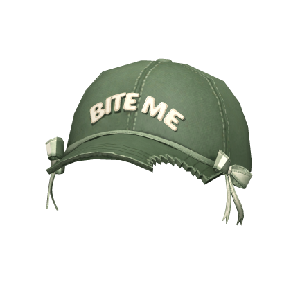 [NEW 🚨] "BITE ME" Cap with Bows in Green/Cream