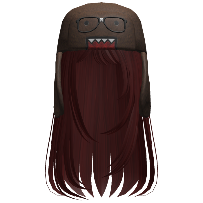 Domo Long Girl Hair Dark Red V4