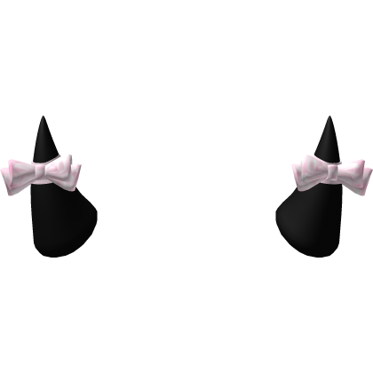 black small devil horns with pink bows