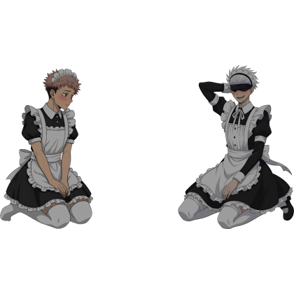 Yuji Sukuna and Gojo Maid Cutout