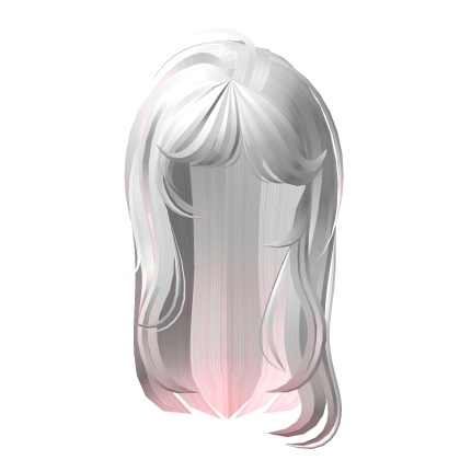 Layered Y2k White Hair with Light Pink Ends Roblox item