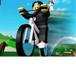 Obby but you,re on a bike
