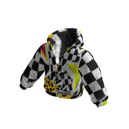 hoodie zip Black white Star y2k