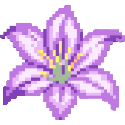 [Hair Pin] - Purple Pixel Flower Lily