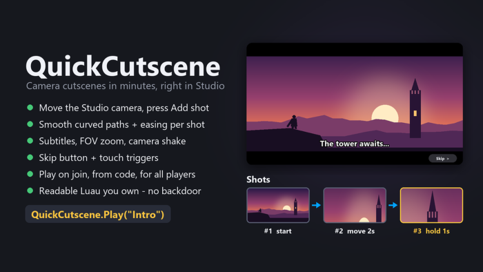QuickCutscene: Cutscene Editor + Camera Path preview 1