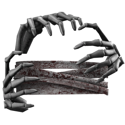 Dirty Bandage Blindfold w/ Skeleton Hands
