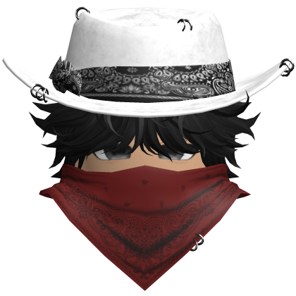 Gothic Cowboy Bandit w/ Neckscarf & Cowboy Hat