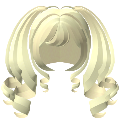 ♡ curly cute big high tweencore pigtails yellow  Roblox item