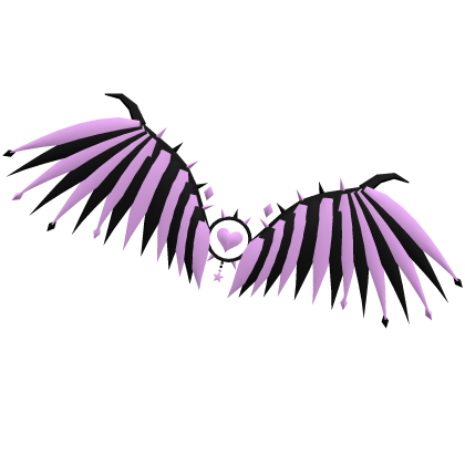 [1/1] Black And Pink Heart Wings