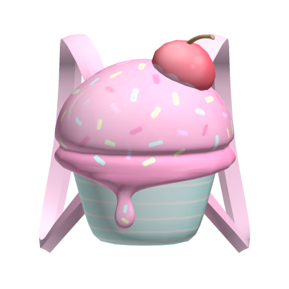 ꒰ pink frosting cupcake backpack w/ sprinkles🧁꒱ Roblox item