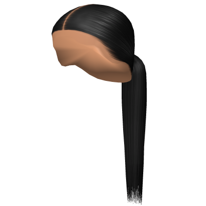 Sleek Low Middle Part Ponytail in Black