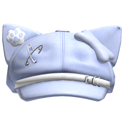 Light Blue Kawaii Cat Beret
