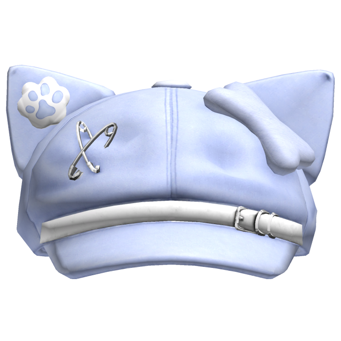 Light Blue Kawaii Cat Beret