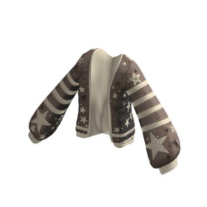 Cute Brown Star Striped Sweater