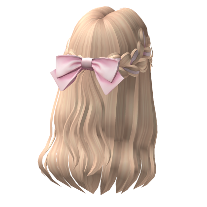 Soft Flowy Half up Hair w/ Bow In Blonde