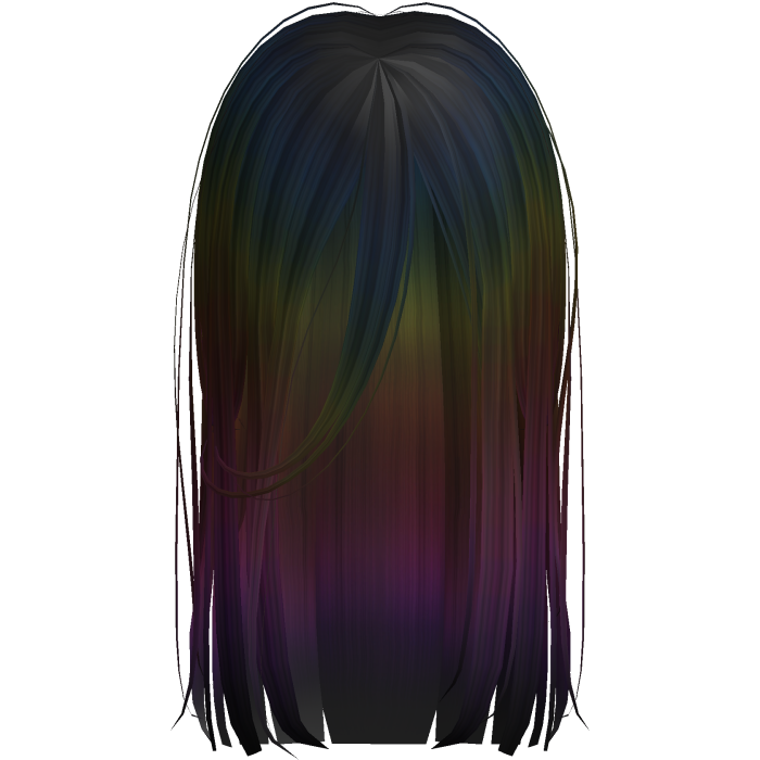 Long Messy Goth Horror Hair Oil Spill