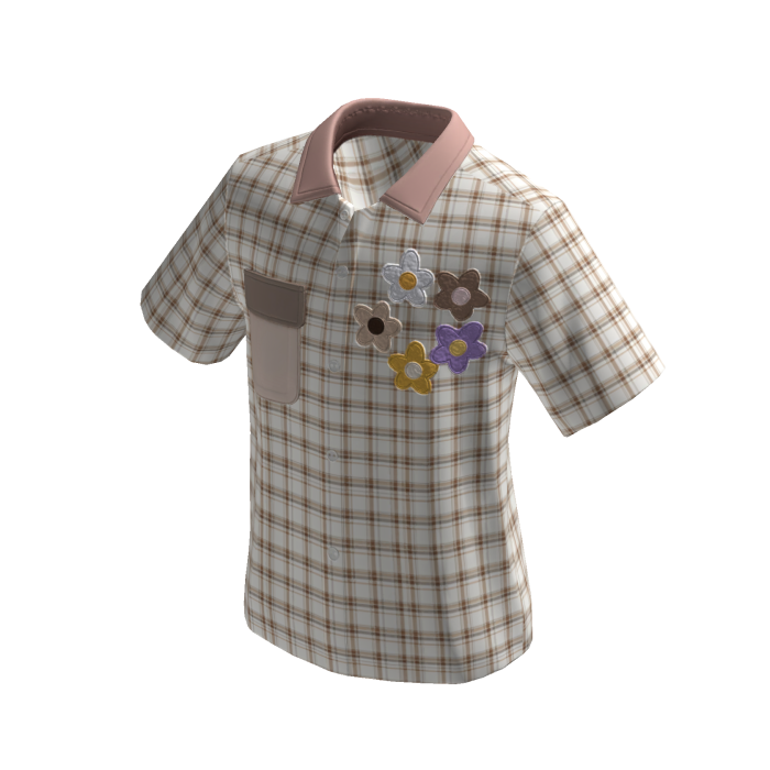 Daisy Pocket Plaid Shirt (cream)