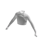 Goth Cropped Up White T-Shirt with Gloves