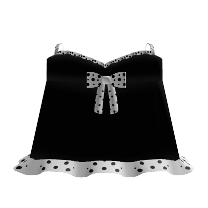 Cute Kawaii Polka Dot Black and White Mini Dress ♡ Roblox item