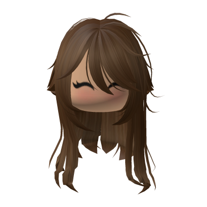Brown Long Messy Cute Y2K Girl Hair w Face