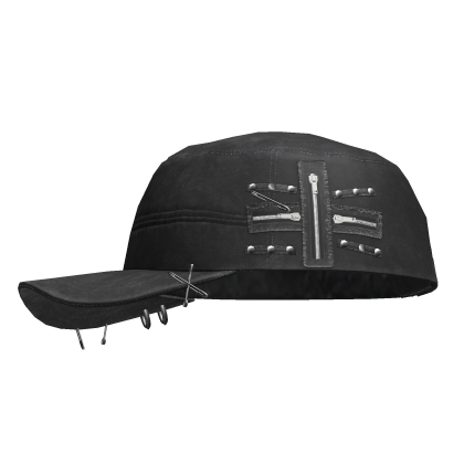 Grunge Zipper Cap Black