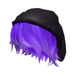 Grunge Purple Hair with Bunny Beanie