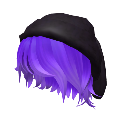Grunge Purple Hair with Bunny Beanie thumbnail
