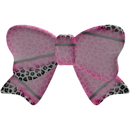 ♡ Y2K Gyaru Leopard & Pink Bow Hair Clip Roblox item