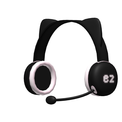 ɞ ˓ ︵ cute gg ez gamer girl cat headset in Black Roblox item