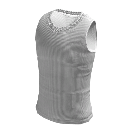 Tank Top w Iced Out Silver Cuban Link thumbnail
