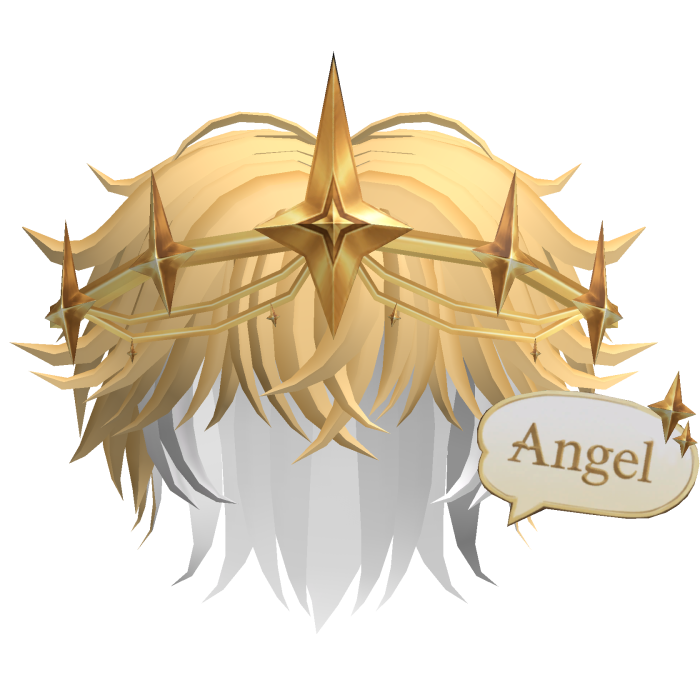 Messy Blonde Hair w/ Golden Star Halo Angel Crown