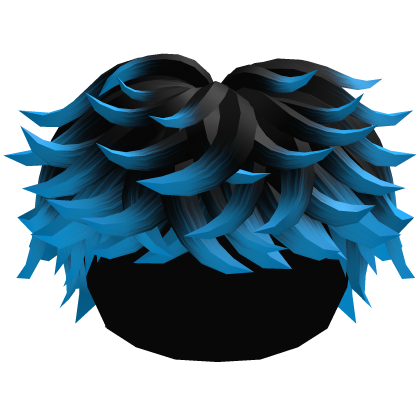 Black to Blue Messy Fluffy Boy Hair Roblox item