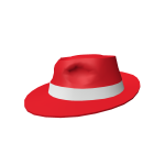 White Banded Red Fedora