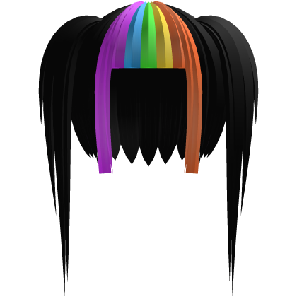 🌈 ⭑ Spectral Gothic Pigtails || Black w/ Rainbow